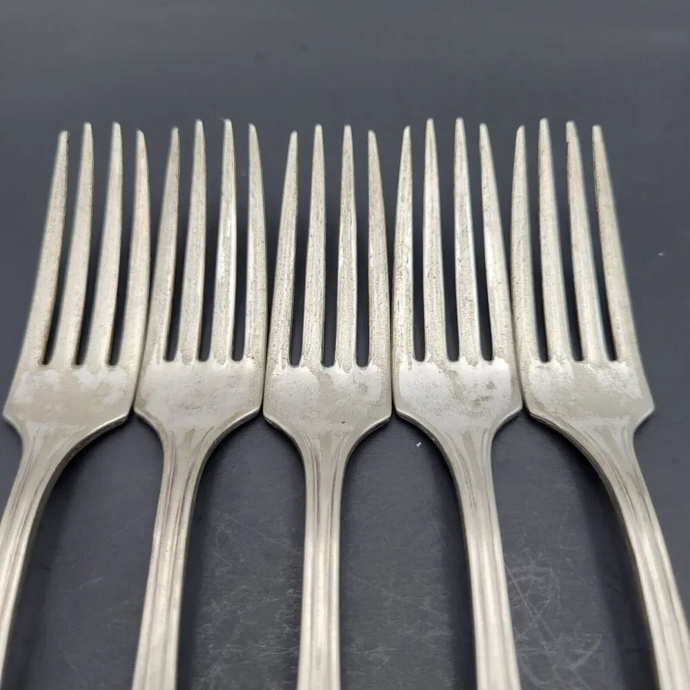 Vernon Ashley Oneida Community 5 Dinner Forks Par Plate Vtg 1917
